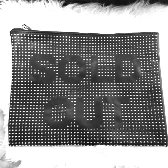 Zara Bags Sold Out Black Studded Pouch Clutch Poshmark